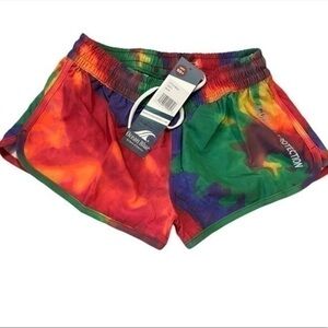 𝅺OCEAN Blue Basix Of America UPF 50+ Protection Small Tie Dye Shorts